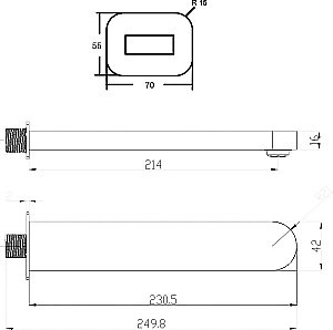 Излив на ванну Ravak Chrome CR 027.00 купить в интернет-магазине сантехники Sanbest